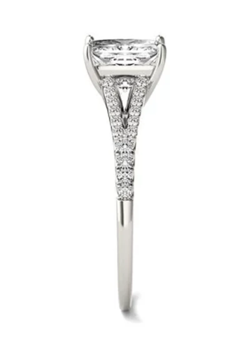 Charles & Colvard 1.71 ct. t.w. Lab Created Princess Cut Moissanite Engagement Ring 14k Gold