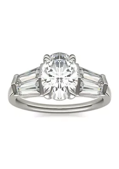 Charles & Colvard 3.26 ct. t.w. Lab Created Oval Moissanite Five Stone Engagement Ring 14k Gold