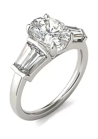 Charles & Colvard 3.26 ct. t.w. Lab Created Oval Moissanite Five Stone Engagement Ring 14k Gold