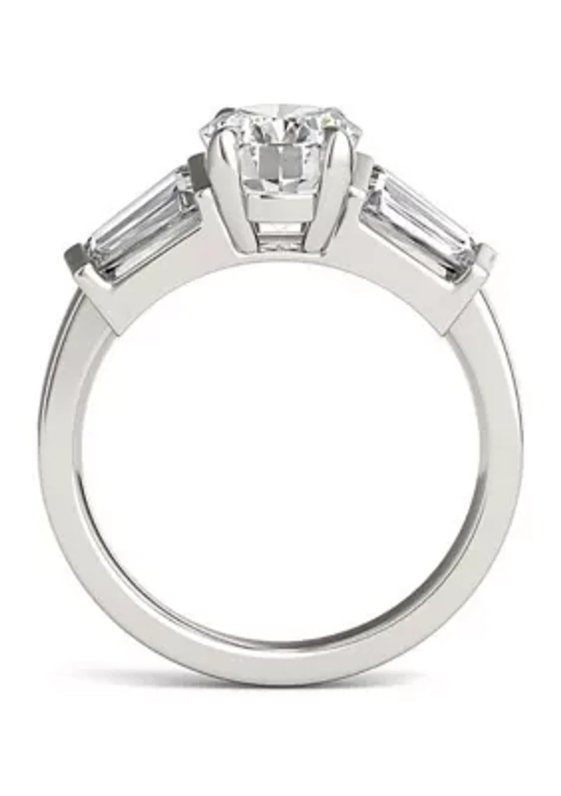 Charles & Colvard 3.26 ct. t.w. Lab Created Oval Moissanite Five Stone Engagement Ring 14k Gold