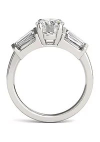 Charles & Colvard 3.26 ct. t.w. Lab Created Oval Moissanite Five Stone Engagement Ring 14k Gold
