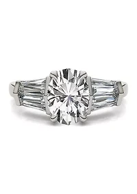 Charles & Colvard 3.26 ct. t.w. Lab Created Oval Moissanite Five Stone Engagement Ring 14k Gold