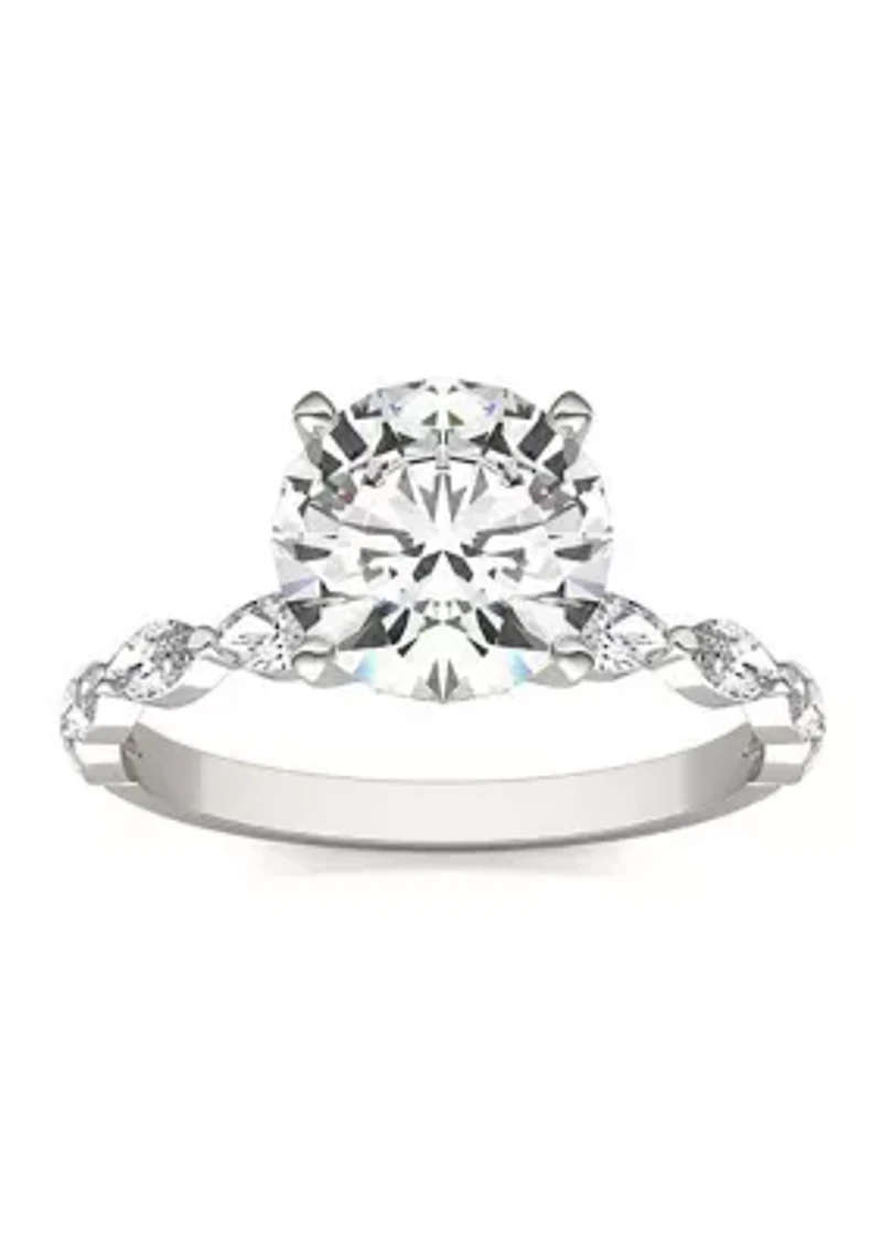 Charles & Colvard 2.46 ct. t.w. Lab Created Accented Moissanite Engagement Ring 14k Gold