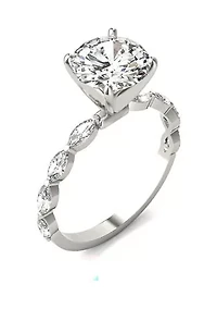 Charles & Colvard 2.46 ct. t.w. Lab Created Accented Moissanite Engagement Ring 14k Gold