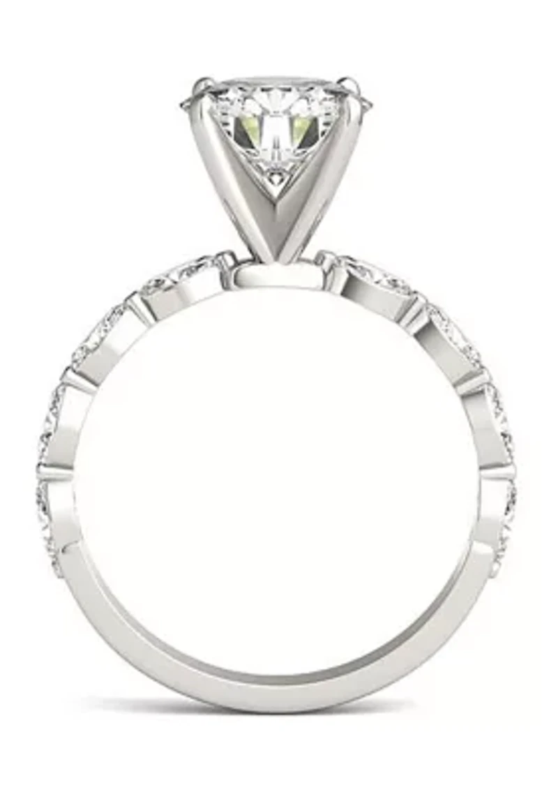 Charles & Colvard 2.46 ct. t.w. Lab Created Accented Moissanite Engagement Ring 14k Gold