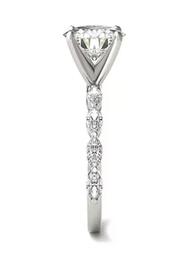 Charles & Colvard 2.46 ct. t.w. Lab Created Accented Moissanite Engagement Ring 14k Gold