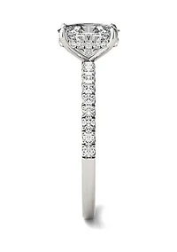 Charles & Colvard 1.78 ct. t.w. Lab Created Oval Moissanite Hidden Halo Engagement Ring 14k Gold