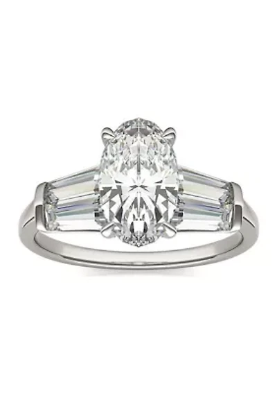 Charles & Colvard 3.46 ct. t.w. Lab Created Elongated Oval Moissanite Five Stone Engagement Ring 14k Gold