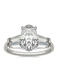 Charles & Colvard 3.46 ct. t.w. Lab Created Elongated Oval Moissanite Five Stone Engagement Ring 14k Gold