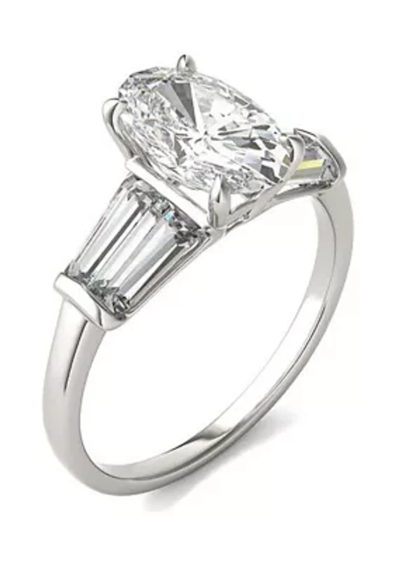 Charles & Colvard 3.46 ct. t.w. Lab Created Elongated Oval Moissanite Five Stone Engagement Ring 14k Gold
