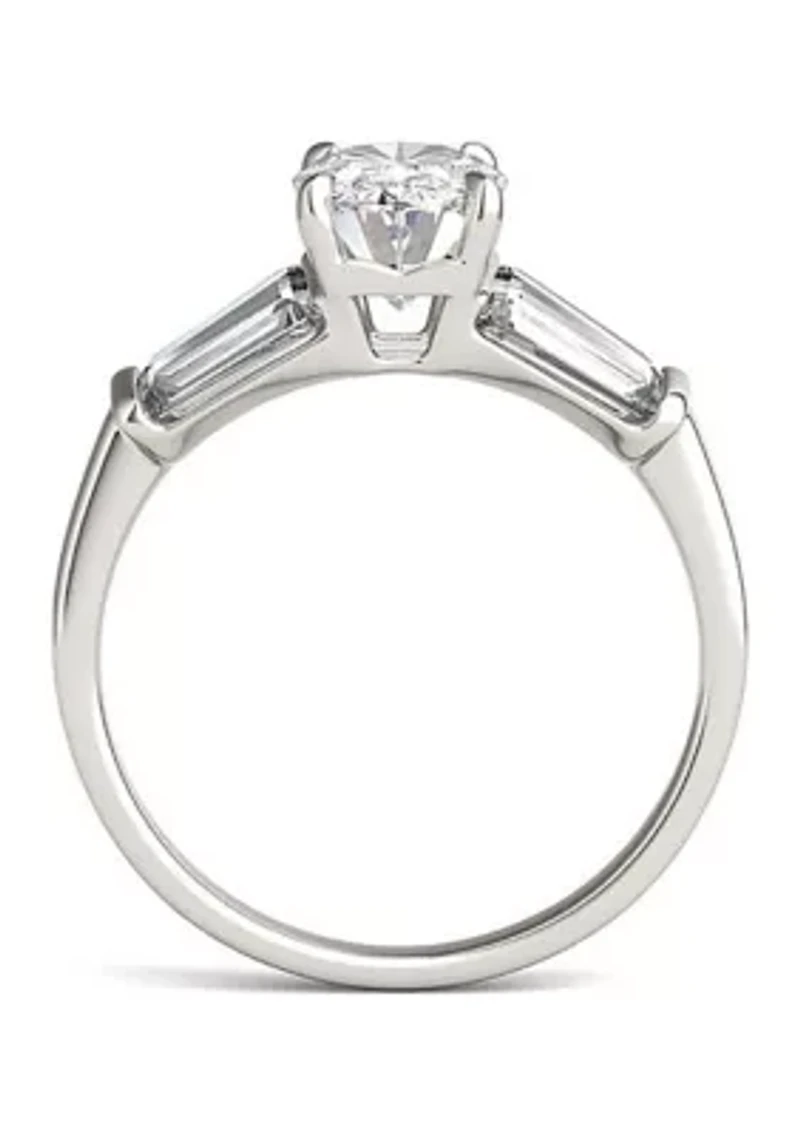 Charles & Colvard 3.46 ct. t.w. Lab Created Elongated Oval Moissanite Five Stone Engagement Ring 14k Gold