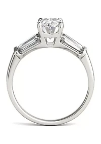 Charles & Colvard 3.46 ct. t.w. Lab Created Elongated Oval Moissanite Five Stone Engagement Ring 14k Gold