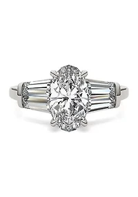 Charles & Colvard 3.46 ct. t.w. Lab Created Elongated Oval Moissanite Five Stone Engagement Ring 14k Gold