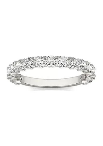 Charles & Colvard 1.08 ct. t.w. Lab Created 2.5mm Moissanite Semi-Eternity Band 14k Gold