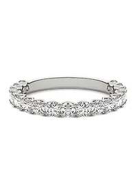 Charles & Colvard 1.08 ct. t.w. Lab Created 2.5mm Moissanite Semi-Eternity Band 14k Gold