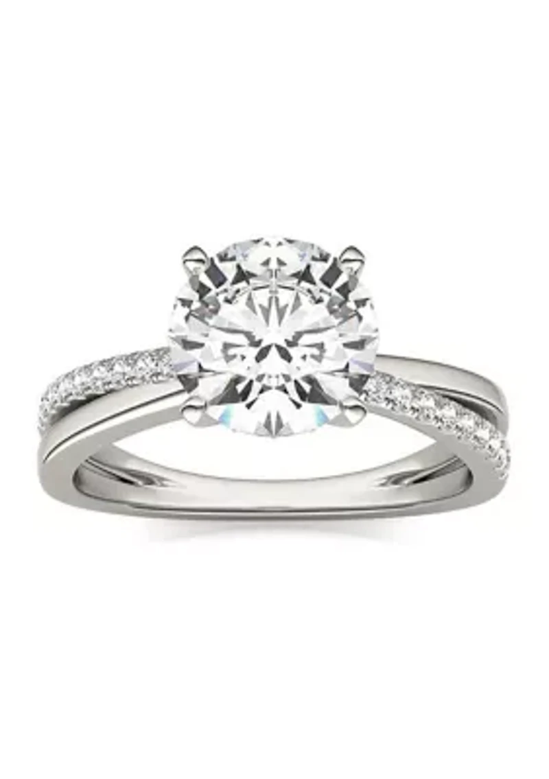 2.10 ct. t.w. Lab Created Round Moissanite Split-Shank Ring 14k Gold