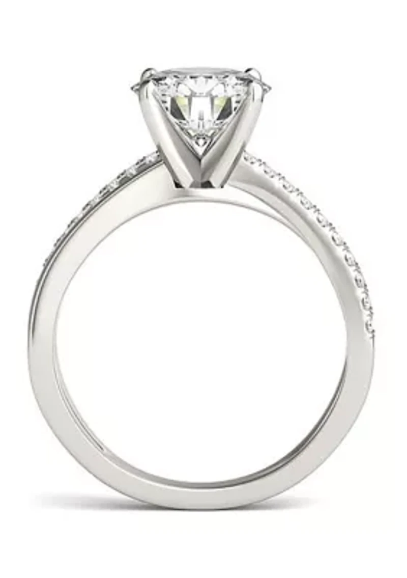 2.10 ct. t.w. Lab Created Round Moissanite Split-Shank Ring 14k Gold