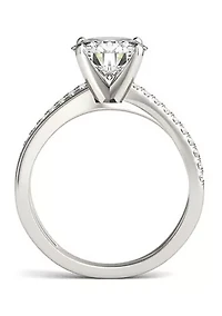 2.10 ct. t.w. Lab Created Round Moissanite Split-Shank Ring 14k Gold