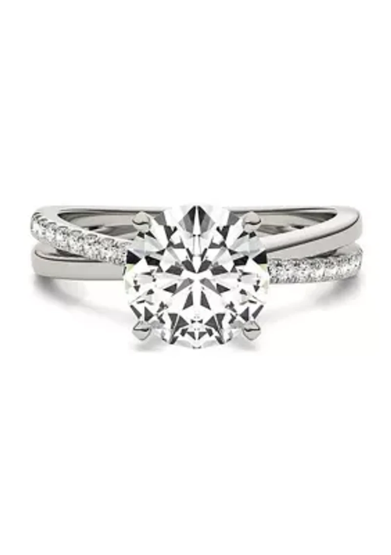 2.10 ct. t.w. Lab Created Round Moissanite Split-Shank Ring 14k Gold