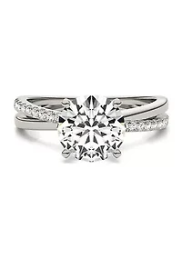 2.10 ct. t.w. Lab Created Round Moissanite Split-Shank Ring 14k Gold