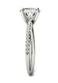 2.10 ct. t.w. Lab Created Round Moissanite Split-Shank Ring 14k Gold
