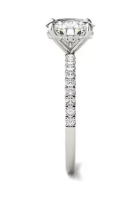 Charles & Colvard 2.19 ct. t.w. Lab Created Round Moissanite Hidden Halo Engagement Ring 14k Gold