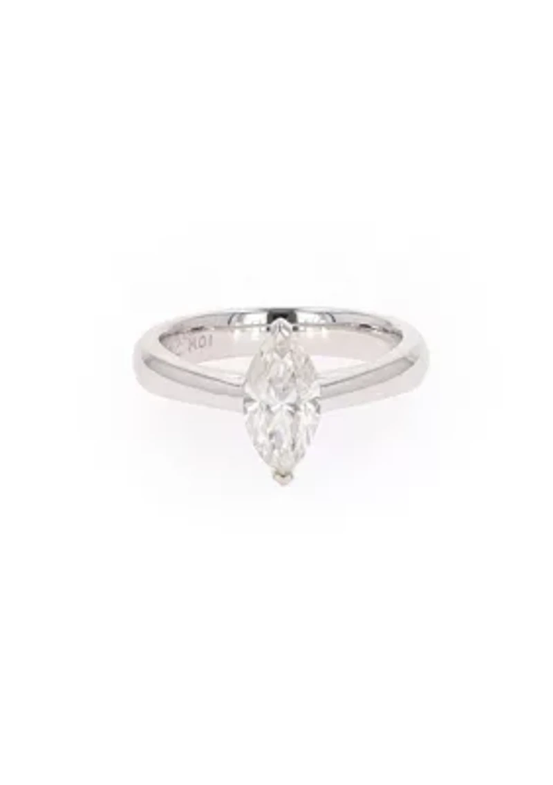 Lab Created Sterling Silver 1.40ct. tw. Moissanite Marquise Solitaire Ring