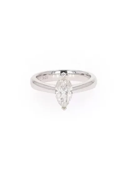 Lab Created Sterling Silver 1.40ct. tw. Moissanite Marquise Solitaire Ring
