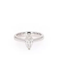 Lab Created Sterling Silver 1.40ct. tw. Moissanite Marquise Solitaire Ring
