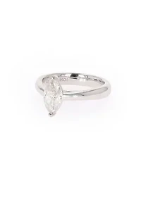 Lab Created Sterling Silver 1.40ct. tw. Moissanite Marquise Solitaire Ring