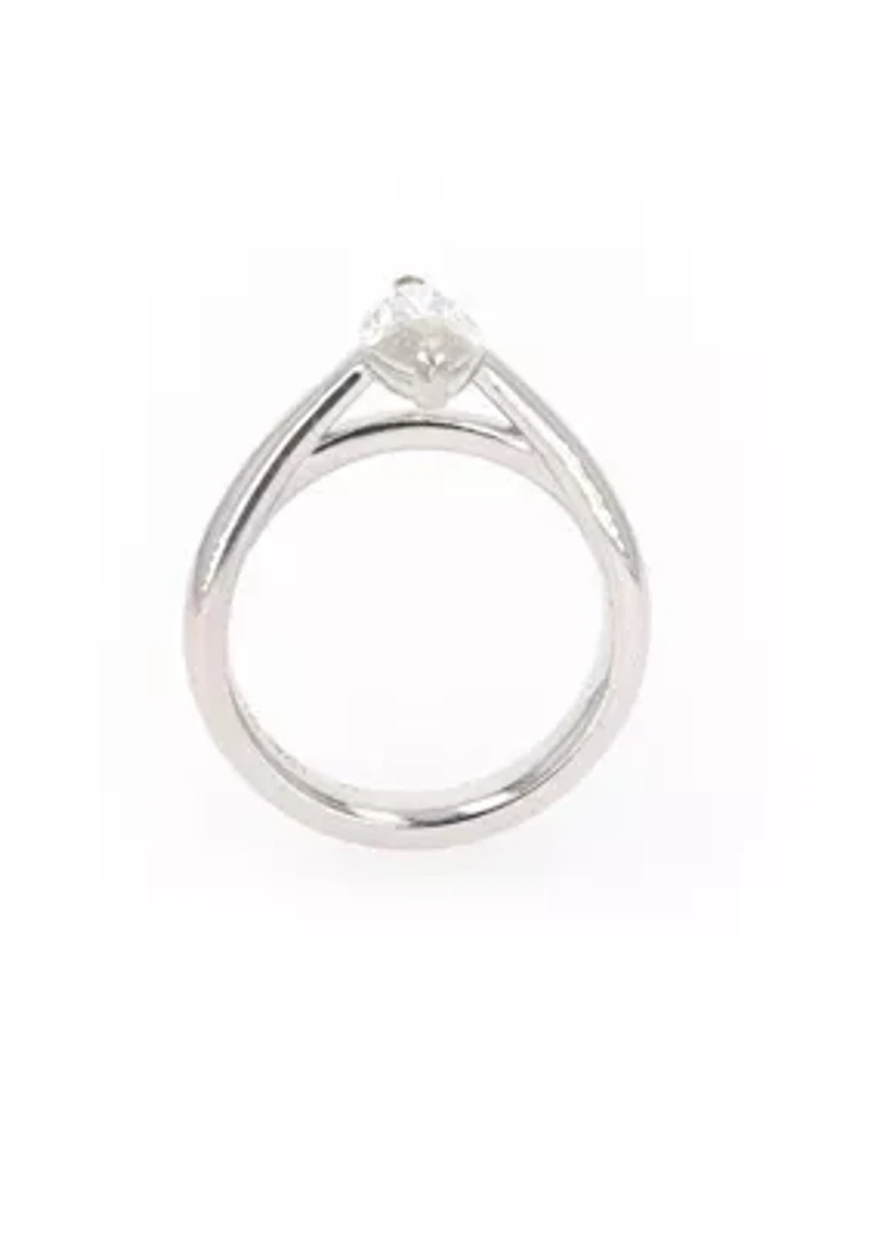 Lab Created Sterling Silver 1.40ct. tw. Moissanite Marquise Solitaire Ring