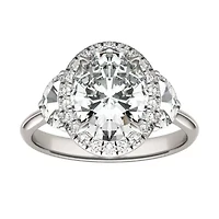 Charles & Colvard 3.93 ct. tw. Lab Created Moissanite Oval Three Stone Ring 14K White Gold