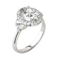 Charles & Colvard 3.93 ct. tw. Lab Created Moissanite Oval Three Stone Ring 14K White Gold