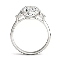 Charles & Colvard 3.93 ct. tw. Lab Created Moissanite Oval Three Stone Ring 14K White Gold