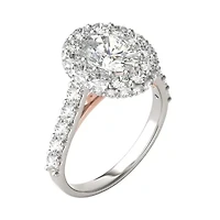 Charles & Colvard 2.78 ct. tw. Lab Created Moissanite Oval Cathedral Halo Ring