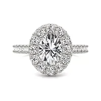 Charles & Colvard 2.78 ct. tw. Lab Created Moissanite Oval Cathedral Halo Ring