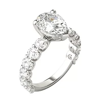 3.66 ct. tw. Lab Created Moissanite Pear Trellis Engagement Ring 14K White Gold