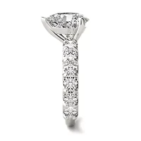 3.66 ct. tw. Lab Created Moissanite Pear Trellis Engagement Ring 14K White Gold