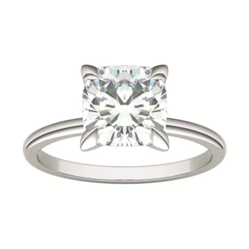 Charles & Colvard ct. tw. Lab Created Moissanite Cushion Solitaire Ring 14K White Gold