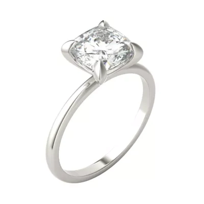 Charles & Colvard ct. tw. Lab Created Moissanite Cushion Solitaire Ring 14K White Gold