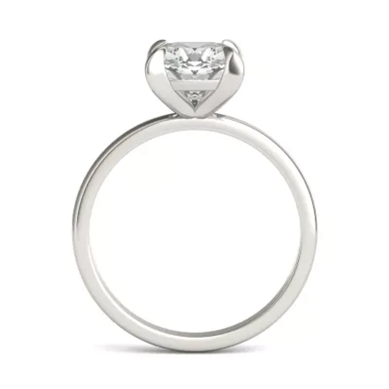 Charles & Colvard ct. tw. Lab Created Moissanite Cushion Solitaire Ring 14K White Gold