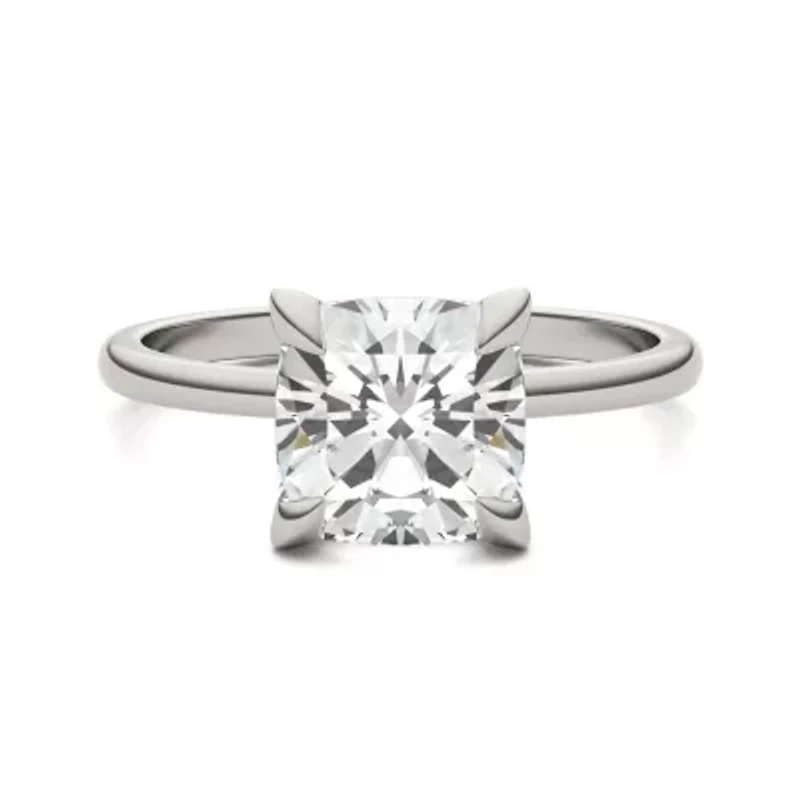 Charles & Colvard ct. tw. Lab Created Moissanite Cushion Solitaire Ring 14K White Gold