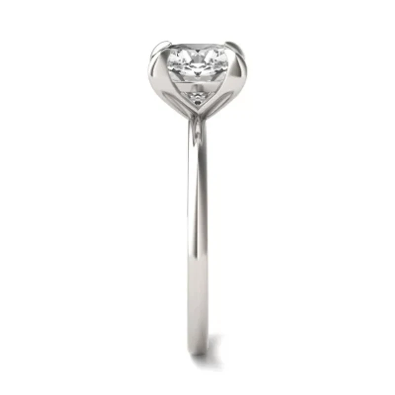 Charles & Colvard ct. tw. Lab Created Moissanite Cushion Solitaire Ring 14K White Gold