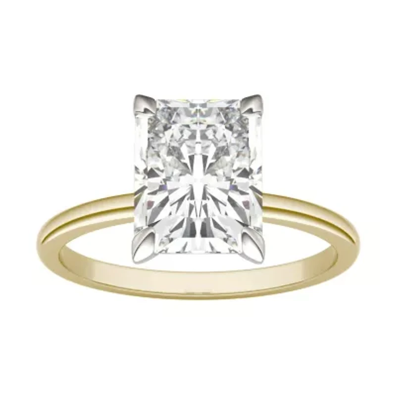 Charles & Colvard 2.7 ct. tw. Lab Created Moissanite Radiant Solitaire Ring 14K White and Yellow Gold