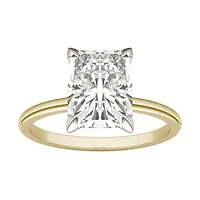 Charles & Colvard 2.7 ct. tw. Lab Created Moissanite Radiant Solitaire Ring 14K White and Yellow Gold