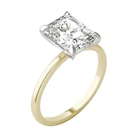 Charles & Colvard 2.7 ct. tw. Lab Created Moissanite Radiant Solitaire Ring 14K White and Yellow Gold