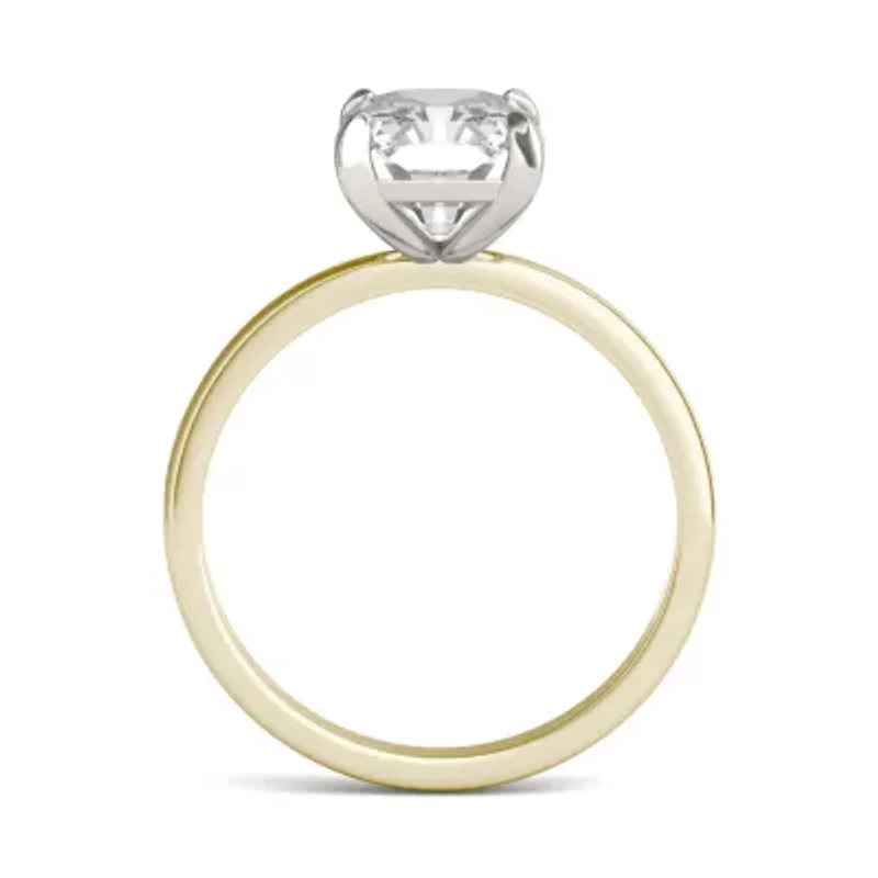 Charles & Colvard 2.7 ct. tw. Lab Created Moissanite Radiant Solitaire Ring 14K White and Yellow Gold