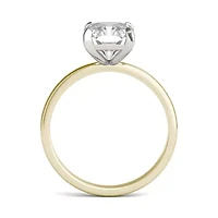 Charles & Colvard 2.7 ct. tw. Lab Created Moissanite Radiant Solitaire Ring 14K White and Yellow Gold