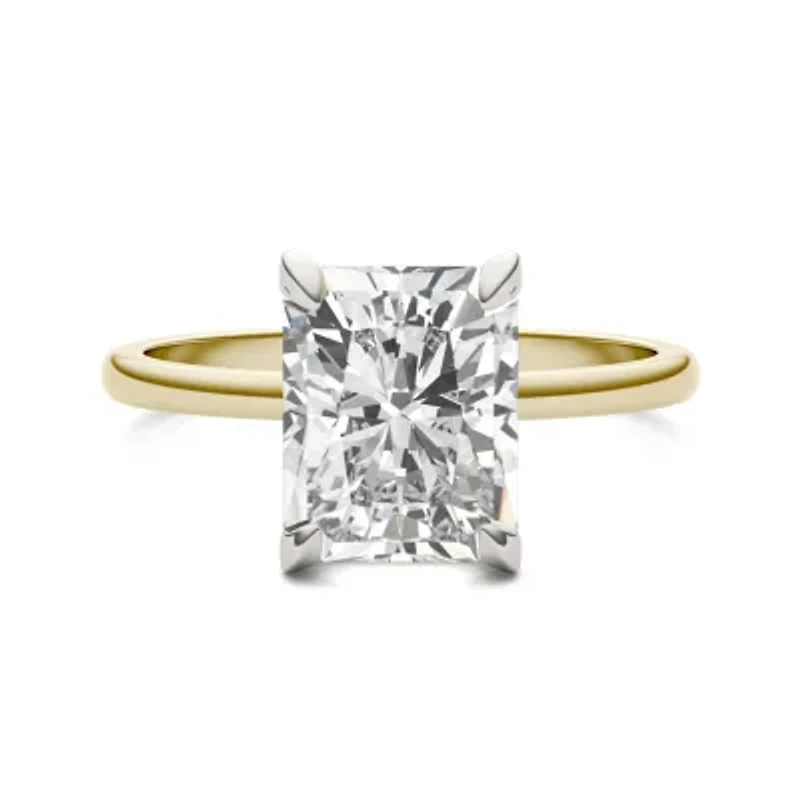 Charles & Colvard 2.7 ct. tw. Lab Created Moissanite Radiant Solitaire Ring 14K White and Yellow Gold