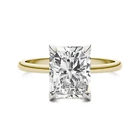 Charles & Colvard 2.7 ct. tw. Lab Created Moissanite Radiant Solitaire Ring 14K White and Yellow Gold